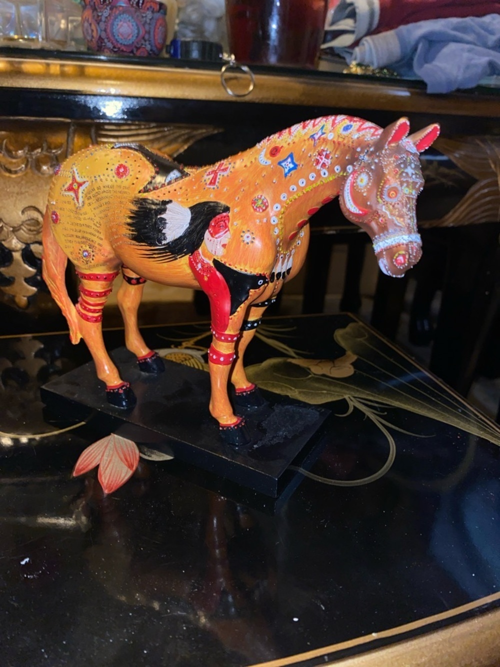 The Trail Of Painted Ponies Hand-Painted Decorative Orange Horse Figurine